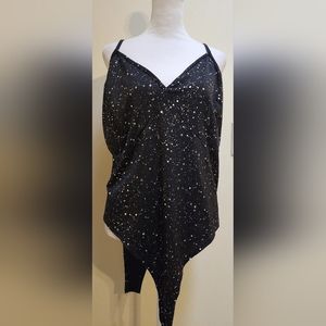 NWOT Black and Silver Bodysuit Size 3X